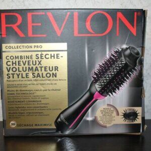 REVLON Pro Collection One-Step Hair Dryer & Volumizer Hot Air Brush Pink & Black